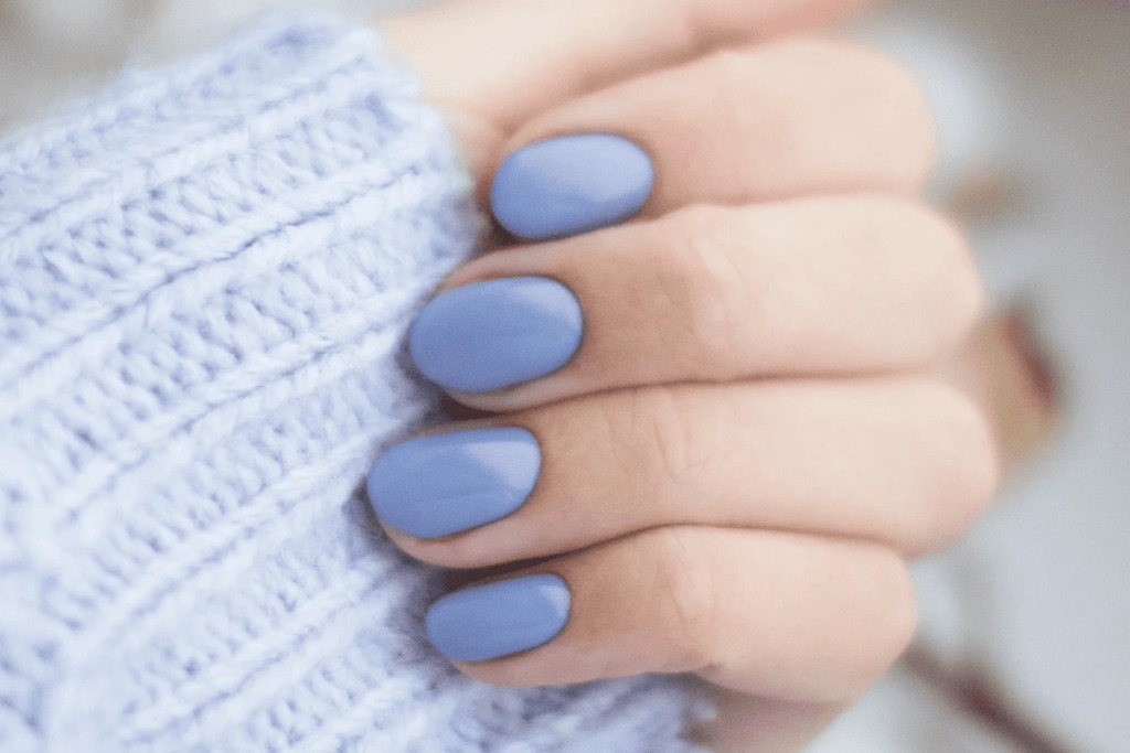 Lilac gel nails in Harrietsham